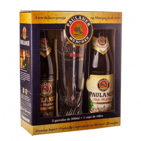 Kit Cerveja Paulaner com 2 Garrafas e 1 Copo